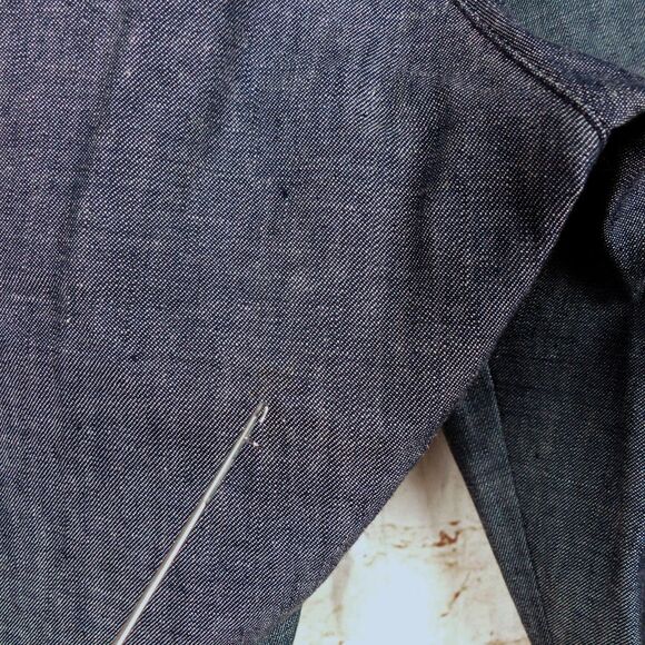 G-Star Raw Pant 33x34 (35x34) Blue Deckpant Chambray 3D Knee Straight Button Fly - Picture 12 of 14